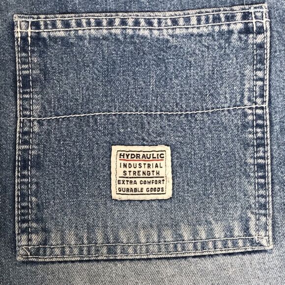 HYDRAULIC Baggy Utility Cargo Jeans Size 19/20 Wide Leg‎ Flare Denim 80s 90s VTG - Picture 6 of 15